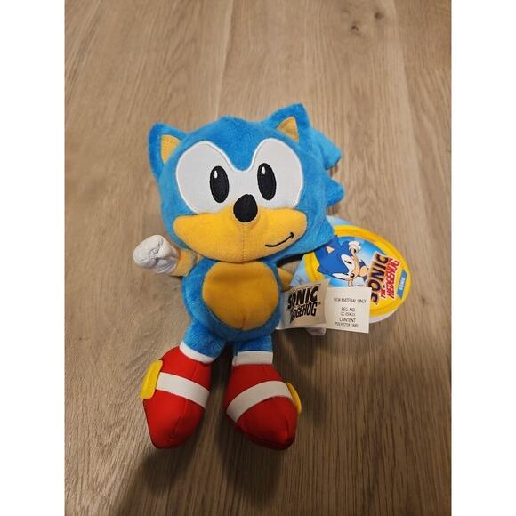 SONIC the HEDGEHOG 8"in Plush Jakks Pacific New - Picture 1 of 3